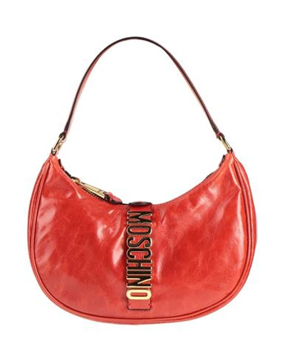 Moschino Woman Handbag Rust Size - Leather In Red