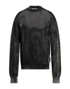 Msgm Man Sweater Black Size L Cotton