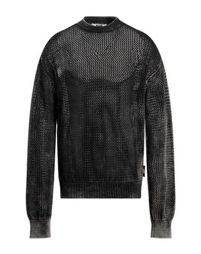 Msgm Man Sweater Black Size L Cotton