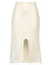 JIL SANDER JIL SANDER WOMAN MIDI SKIRT IVORY SIZE 4 VISCOSE, VIRGIN WOOL, POLYAMIDE, ELASTANE