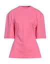 Jacquemus Crew Neck Cotton T-shirt In Pink