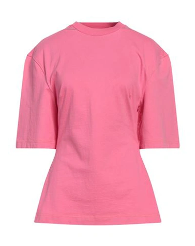 Jacquemus Crew Neck Cotton T-shirt In 430 Pink