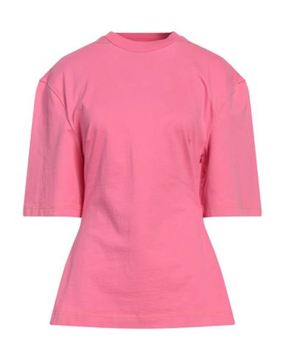 Jacquemus Crew Neck Cotton T-shirt In Pink