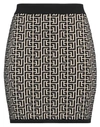 Balmain Monogram Wool Pencil Skirt With Zip In Black