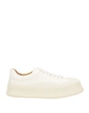 Jil Sander Man Sneakers Ivory Size 10 Textile Fibers In White