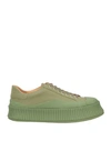 Jil Sander Man Sneakers Military Green Size 12 Soft Leather In Light Green