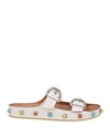 Etro Strappy Gemstone Sandals With Slip-on Style In White