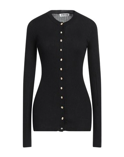 Jil Sander Woman Cardigan Black Size 4 Wool, Silk