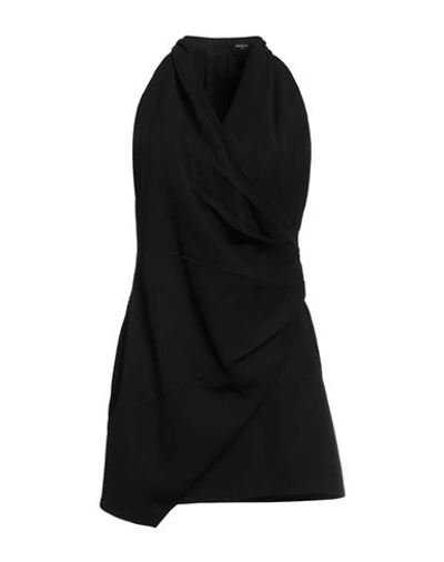 Balmain Draped Halter Neck Mini Dress In Black