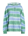 Msgm Woman Sweatshirt Green Size Xs Cotton