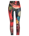 Alexander Mcqueen High-waisted Leggings With Graphic Print In Navy Blue