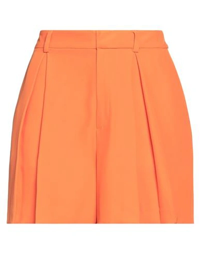 Hanita Woman Shorts & Bermuda Shorts Orange Size 6 Polyester, Elastane