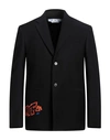 OFF-WHITE OFF-WHITE MAN BLAZER BLACK SIZE 42 WOOL, POLYESTER, ACETATE, VISCOSE, COTTON