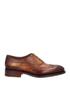 Santoni Man Lace-up Shoes Brown Size 11.5 Leather