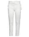 Eleventy Woman Pants White Size 2 Linen, Cupro, Elastane, Polyester