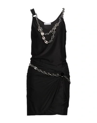 RABANNE RABANNE WOMAN MINI DRESS BLACK SIZE 6 VISCOSE, ELASTANE