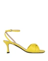 N°21 Woman Sandals Yellow Size 11 Soft Leather