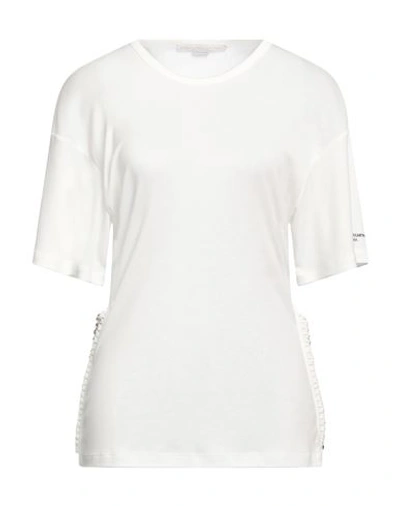 Stella Mccartney Woman T-shirt Ivory Size 8-10 Lyocell, Cotton, Aluminum In White