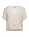Peserico Woman Cardigan Cream Size 12 Baby Alpaca Wool, Polyamide, Virgin Wool In White