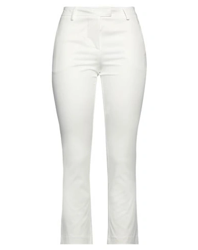 Rue Du Bac Woman Pants White Size 8 Cotton, Elastane