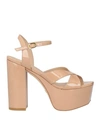 Stuart Weitzman Woman Sandals Light Brown Size 9.5 Soft Leather In Beige