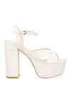 Stuart Weitzman White Miami Squarehigh Heels In White