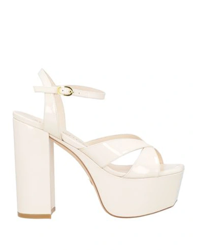 STUART WEITZMAN STUART WEITZMAN WOMAN SANDALS CREAM SIZE 7.5 SOFT LEATHER