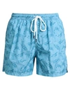 Fedeli Man Swim Trunks Azure Size S Recycled Polyester In Blue