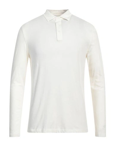 Majestic Filatures Man Polo Shirt Ivory Size M Cotton, Cashmere In White