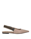 Brunello Cucinelli Woman Ballet Flats Dove Grey Size 10 Soft Leather In Grey
