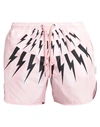 Neil Barrett Man Swim Trunks Pink Size Xxl Polyester
