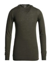 Rick Owens Man Sweater Military Green Size M Virgin Wool