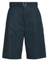 Jil Sander Man Cropped Pants Slate Blue Size 34 Linen In Marine