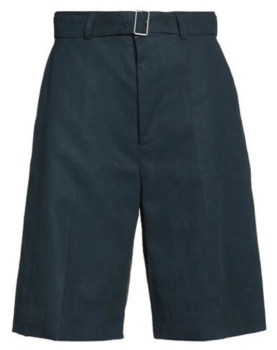 Jil Sander Man Cropped Pants Slate Blue Size 34 Linen In Blue
