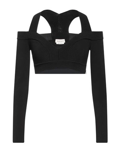 Alexander Mcqueen Woman Top Black Size L Viscose, Polyester, Polyamide, Elastane