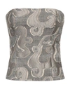 Rochas Woman Top Grey Size 6 Polyacrylic, Cotton, Polyester, Acrylic In Grey