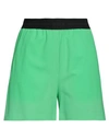 Msgm Woman Shorts & Bermuda Shorts Light Green Size 4 Virgin Wool, Elastane