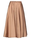 Valentino Pleated Duchesse Midi Skirt In Beige