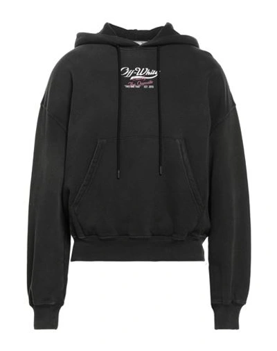Off-white Man Sweatshirt Black Size S Cotton, Elastane
