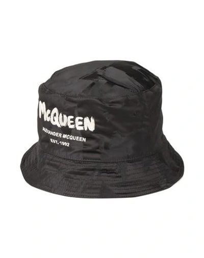 Alexander Mcqueen Man Hat Black Size 7 ¼ Polyester, Viscose