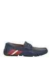 BALLY BALLY MAN LOAFERS NAVY BLUE SIZE 8 LEATHER