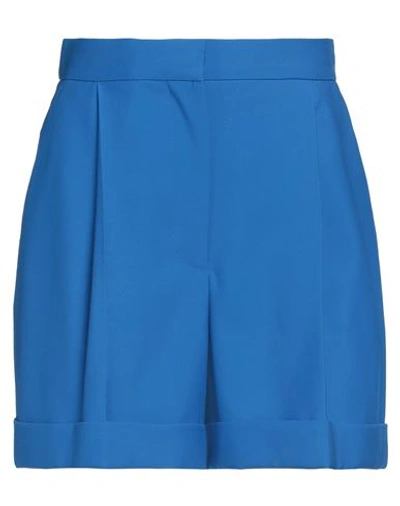 Alexander Mcqueen Woman Shorts & Bermuda Shorts Azure Size 2 Wool In Blue