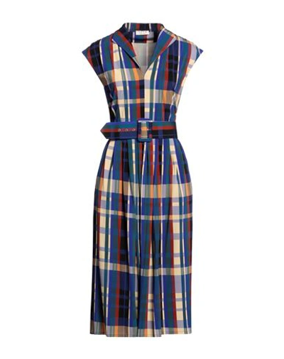 Siyu Woman Midi Dress Blue Size 4 Viscose, Elastane