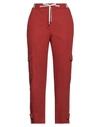 Eleventy Woman Pants Rust Size 2 Cotton, Elastane In Red