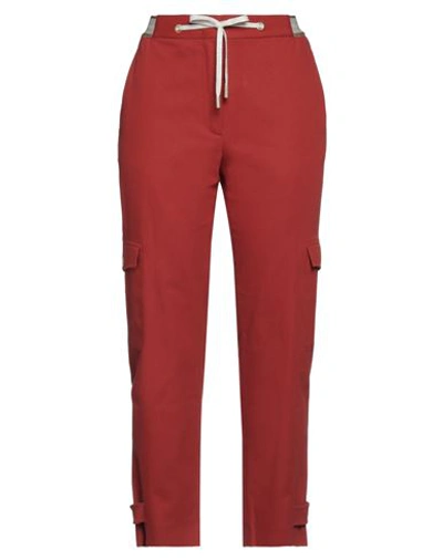 Eleventy Woman Pants Rust Size 2 Cotton, Elastane In Red