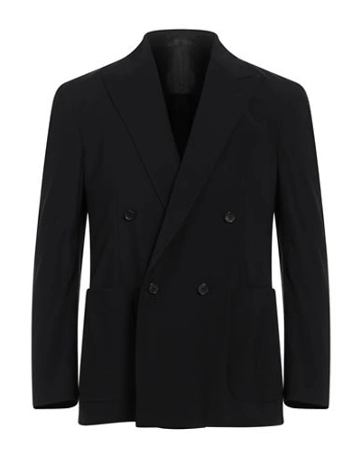 Caruso Man Blazer Black Size 44 Wool, Polyamide, Elastane