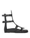 Rick Owens Woman Sandals Black Size 10 Soft Leather In Black