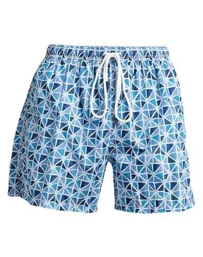 Fedeli Man Swim Trunks Azure Size Xxl Recycled Polyester In Blue