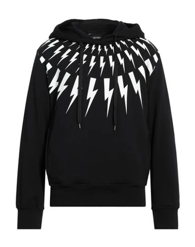 Neil Barrett Man Sweatshirt Black Size Xxl Cotton, Elastane