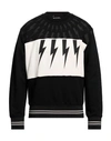 Neil Barrett Man Sweatshirt Black Size M Cotton, Elastane, Polyester, Polyamide
